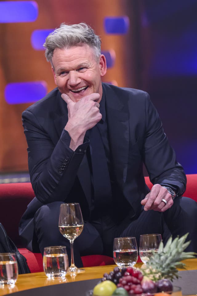  Gordon Ramsay during filming for the Graham Norton Show.