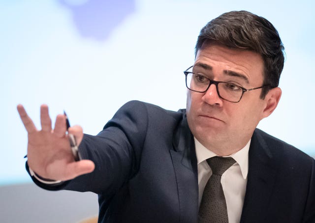 Andy Burnham, Mayor of Greater Manchester (Danny Lawson/PA)