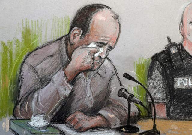 Sketch of Paul Worthington at her inquest
