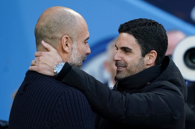 Pep Guardiola and Mikel Arteta