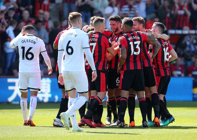 Bournemouth were victorious for the first time in six games against a Swansea side facing the drop
