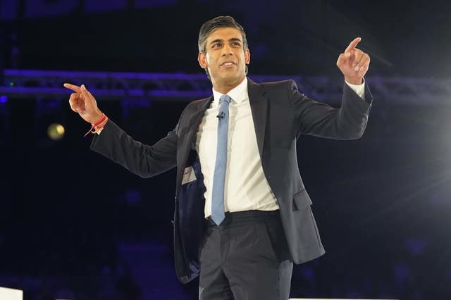 Rishi Sunak during a hustings event at Wembley Arena, London