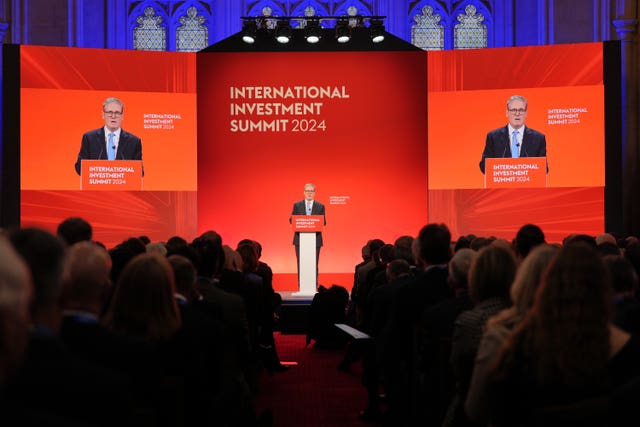 The audience listens as Sir Keir Starmer speaks at the International Investment Summit 