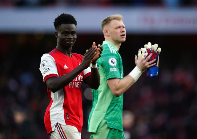 Arsenal pair Bukayo Saka (left) and Aaron Ramsdale have pulled out of the England squad. 