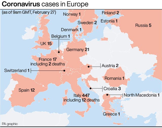 Coronavirus cases in Europe