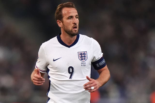 Harry Kane in action against Greece