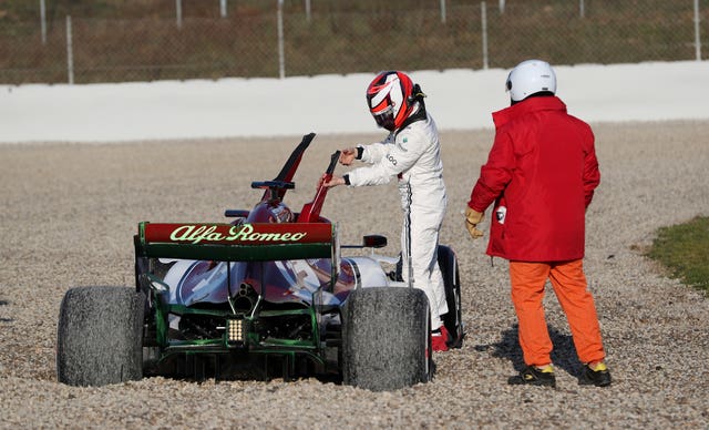 Alfa Romeo driver Kimi Raikkonen found the gravel