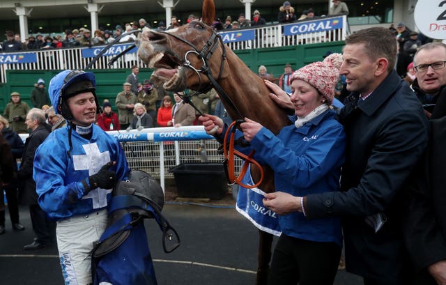 James Bowen with Raz De Maree after their victory in the Coral Welsh National