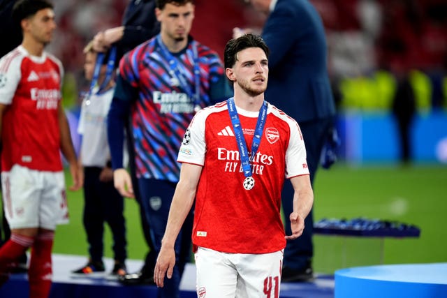 Declan Rice dejected following the UEFA Champions League Final