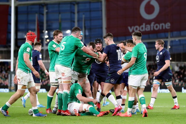 Tempers flared as coach Andy Farrell started his Ireland reign with a 19-12 win over Scotland in Dublin