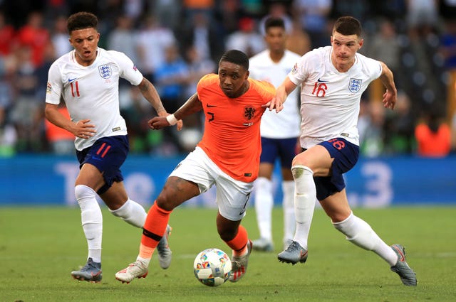 Steven Bergwijn centre, played against England in the Nations League semi-final in the summer 