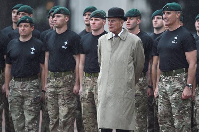 Philip attends the Captain General’s Parade during his final individual public engagement at Buckingham Palace