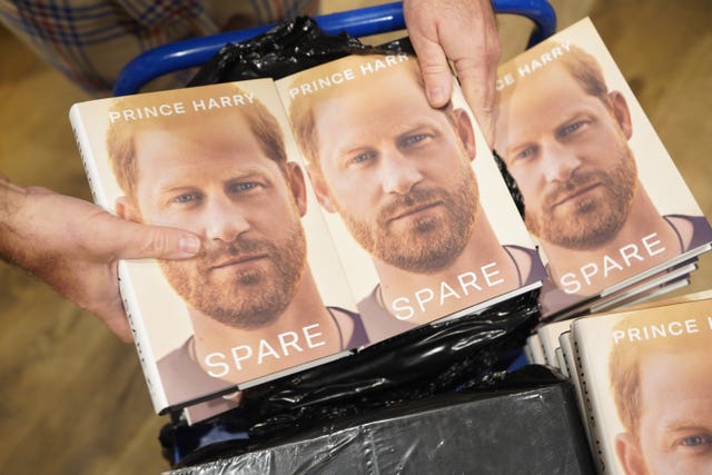 Staff unwrap a box containing copies of Harry's Spare memoir, at Waterstones Piccadilly, London, in January
