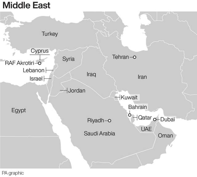 Map of the Middle East