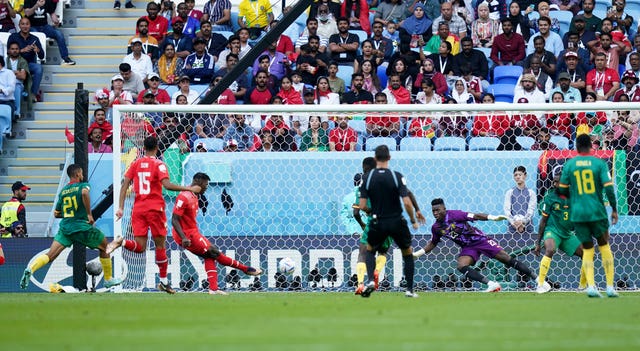 Breel Embolo scores Switzerland''s winner against Cameroon (Adam Davy/PA).