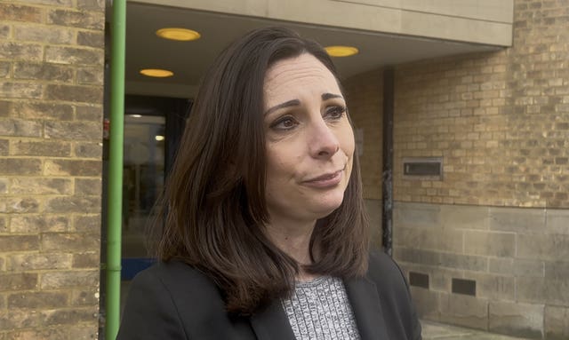 Detective Chief Inspector Katie Dounias reading a statement from Annette Smith’s family outside Luton Crown Court