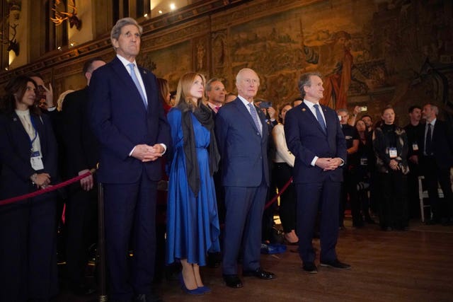 John Kerry with SMI chief executive Jennifer Jordan-Saifi, the King and Brian Moynihan, chief executive of Bank of America, at Hampton Court