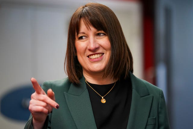 Rachel Reeves gestures while speaking