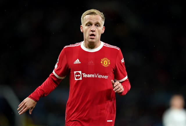 Donny Van De Beek in action for Manchester United