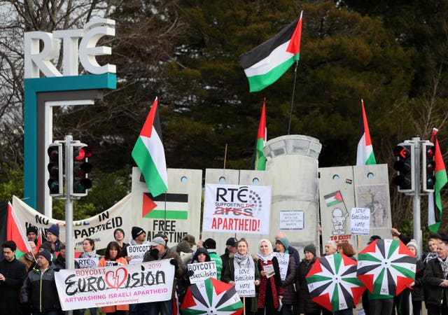 Boycott Eurovision protest at RTE Studios