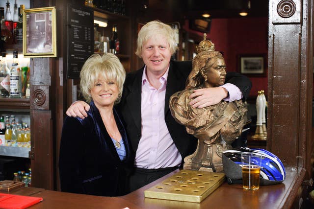 Boris Johnson with Peggy Mitchell 