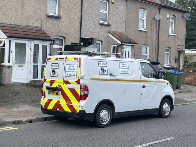 A Ulez van with black paint sprayed on its camera