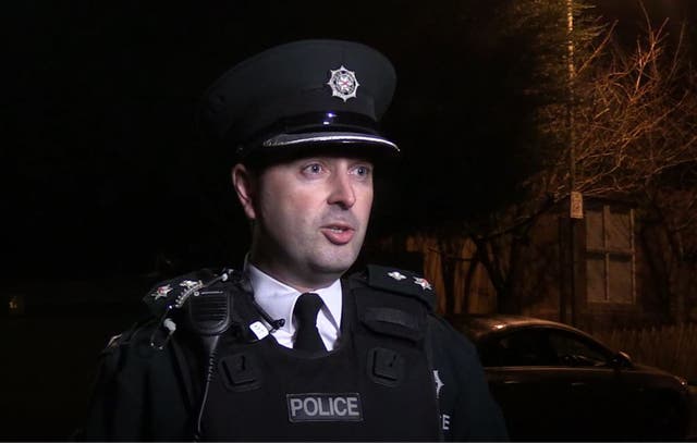 PSNI Chief Superintendent Jonathan Roberts speaks to the media near the scene of a shooting in Glen Road close to St Mary’s Grammar School, west Belfast