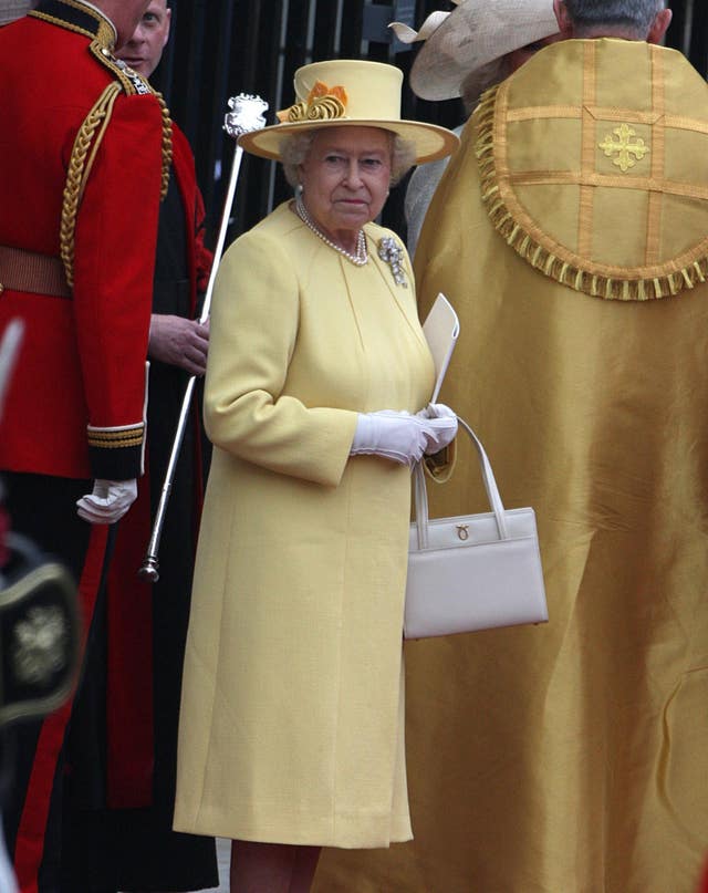 Queen Elizabeth II leaves Westminster Abbey in London after the royal wedding in 2011 