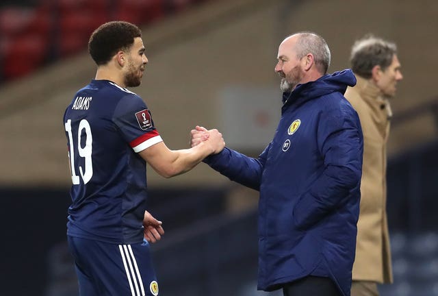 Scotland's Che Adams (left) has excelled since being persuaded to nail his colours to a Tartan mast by Steve Clarke 