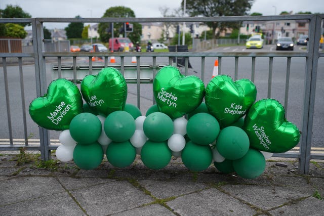 Tributes left in Keyham for the five victims