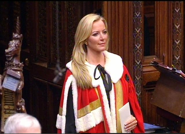 Baroness Michelle Mone wearing peerage robes