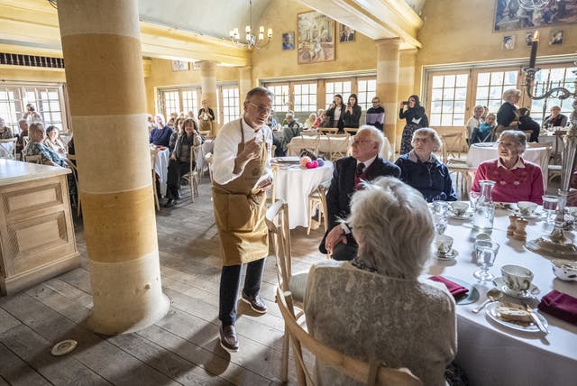 Chef Raymond Blanc attends a Winter Warmers session which he has curated a special menu for in the Orchard Room at Highgrove Gardens on the King’s estate in Tetbury, Gloucestershire