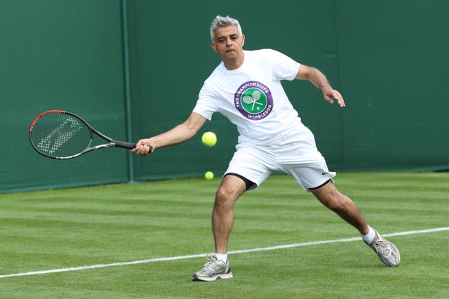 Sadiq Khan plays tennis with key workers 