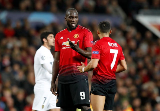 Manchester United players Romelu Lukaku (left) and Alexis Sanchez. (PA)