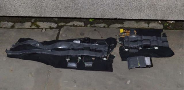 The fake IED (Improvised Explosive Device) that Usman Khan was carrying. 