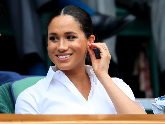 Meghan sitting in the royal box at Wimbledon