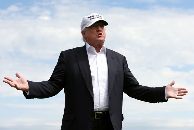 Donald Trump visits his golf course at Balmedie 