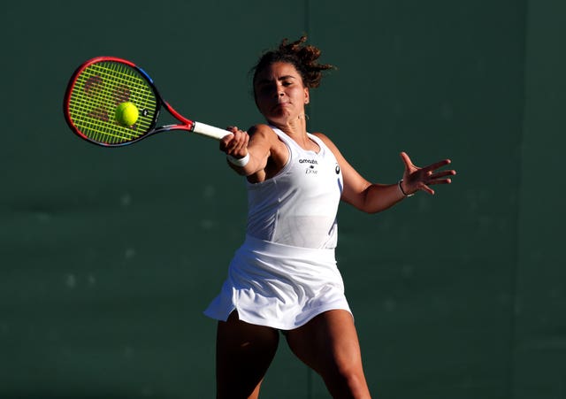 Jasmine Paolini during her match against Kamilla Rakhimova