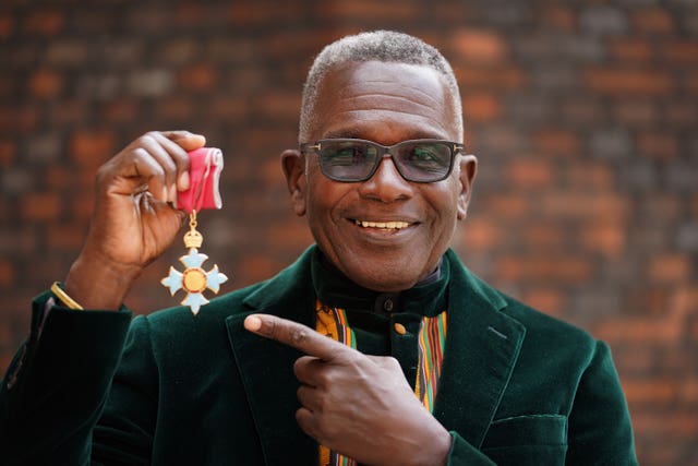 Rudolph Walker with his medal after the ceremony 