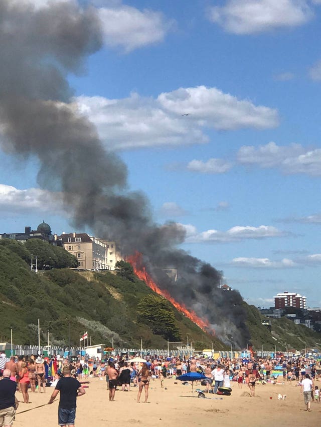 Bournemouth beach hut fire