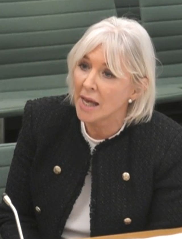 Nadine Dorries, Secretary of State at the Department for Digital, Culture, Media and Sport, giving evidence to MPs sitting on the Digital, Culture, Media and Sport Committee in the Houses of Parliament in central London