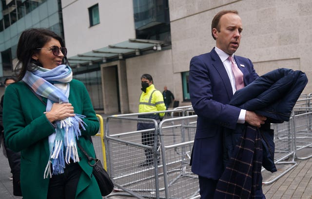 Former health secretary Matt Hancock with adviser Gina Coladangelo 