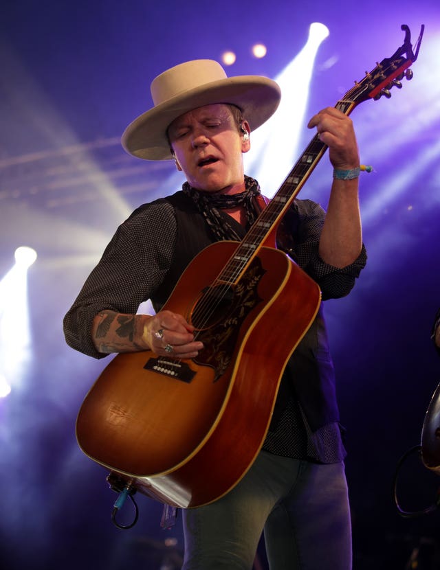 Kiefer Sutherland performing at Glastonbury last year.