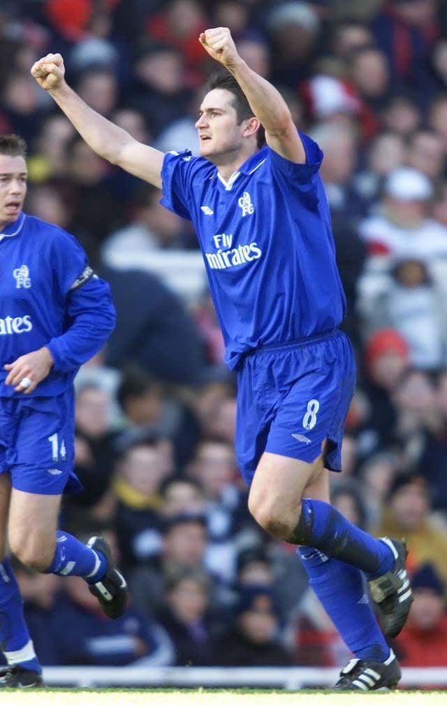 Lampard made his Chelsea debut against Newcastle, appearing in all of the club's matches during the 2001-02 season and scoring eight goals