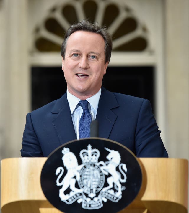 David Cameron makes a speech outside 10 Downing Street before resigning (Hannah McKay/PA)