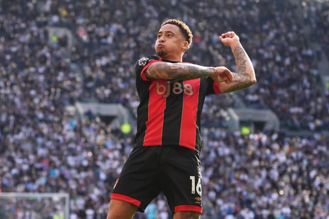 Bournemouth’s Marcus Tavernier celebrates scoring their first goal