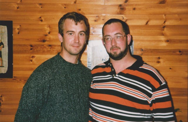 Brothers David and Mike Haines in the late 1990s
