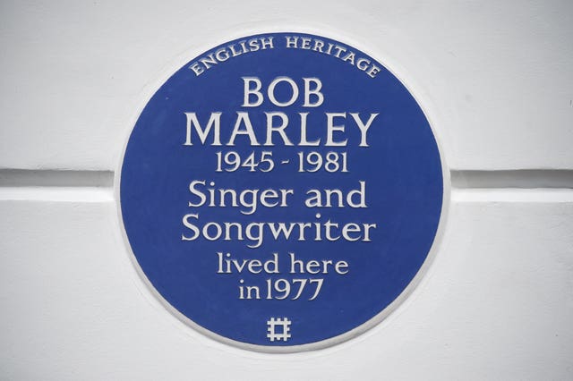 Bob Marley English Heritage blue plague unveiling