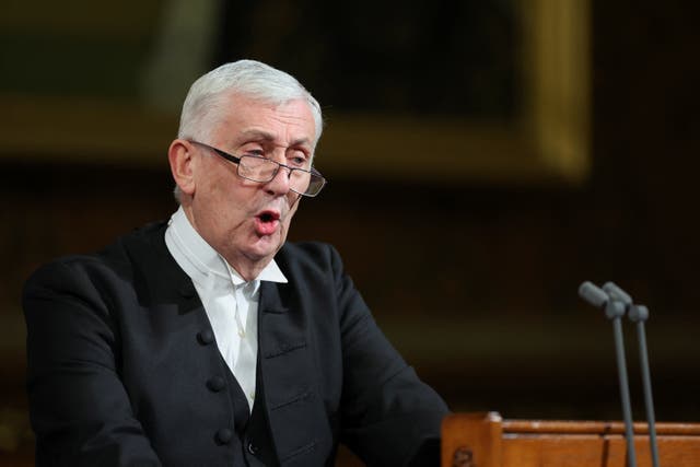 Lindsay Hoyle speaking at a microphone