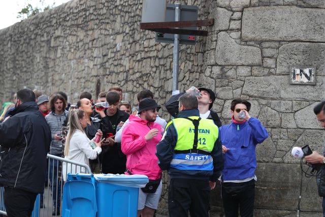 Revellers arrive at Circus nightclub in Bramley-Moore Dock, Liverpool, for a Covid safety pilot event